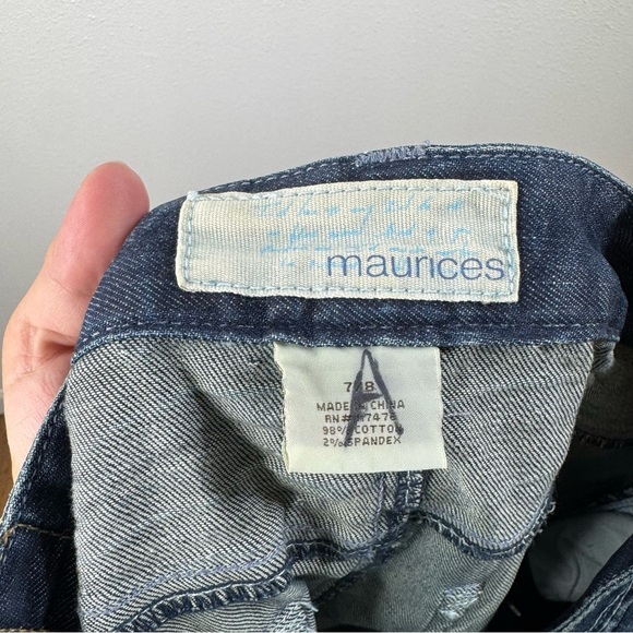 Maurices Long Denim Maxi Skirt Front Slit Size 7/8 - Picture 4 of 4